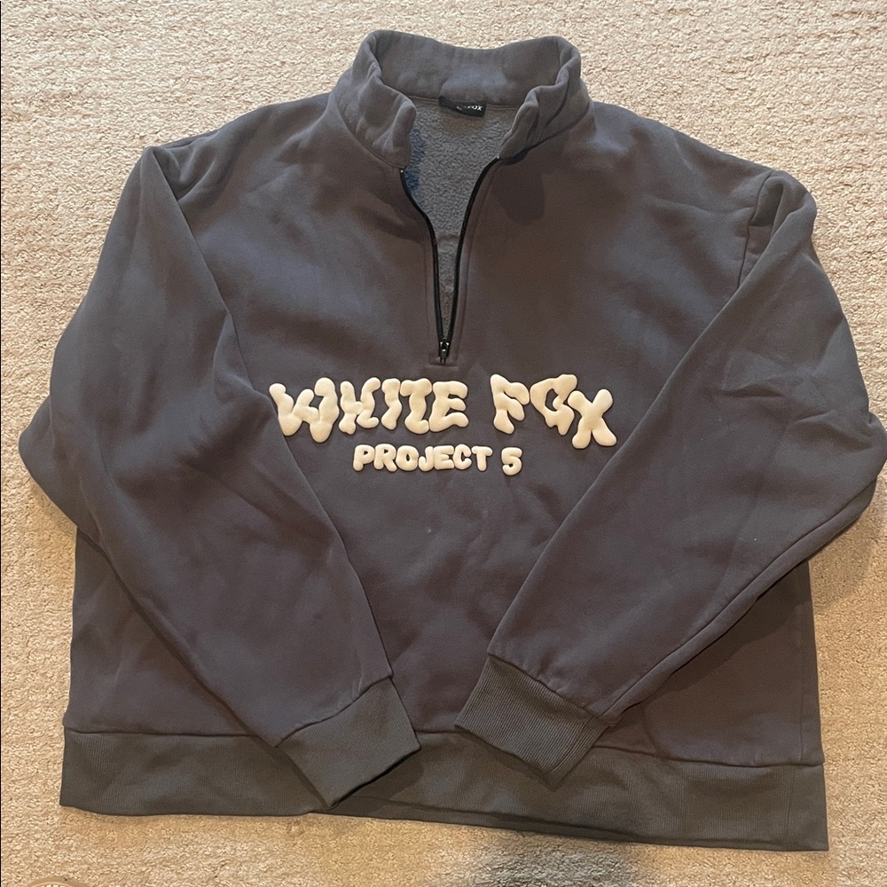 White Fox Boutique Gray Sweatshirt